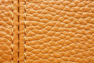 lüks kahverengi deri çanta dokusu dikişli.