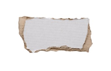 beyaz arkaplanda izole edilmiş beyaz kağıt yırtığı