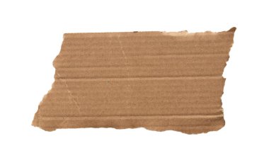 Brown Cardboard paper piece isolated on white background