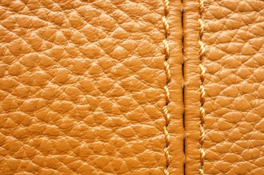 lüks kahverengi deri çanta dokusu dikişli.