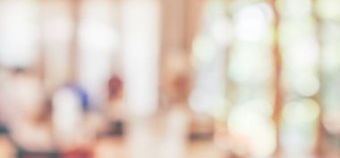 Kafe restoranının içi soyut vintage arka planı bulanıklaştırılmış