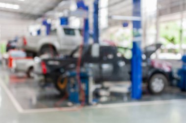 Araç servis merkezi oto tamir atölyesi bulanık arkaplan