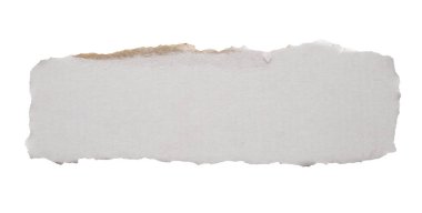 beyaz arkaplanda izole edilmiş beyaz kağıt yırtığı