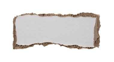 beyaz arkaplanda izole edilmiş beyaz kağıt yırtığı