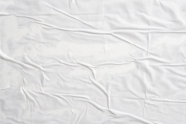 beyaz buruşmuş ve buruşmuş kağıt poster dokusu arkaplanı