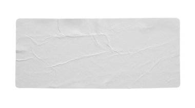 Kağıt etiketi beyaz arkaplanda izole edildi