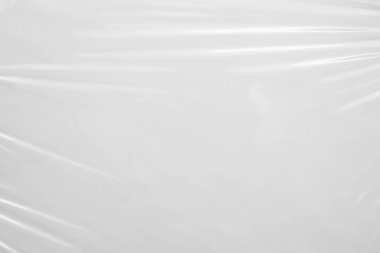 Beyaz şeffaf plastik film sarma dokusu arkaplanı