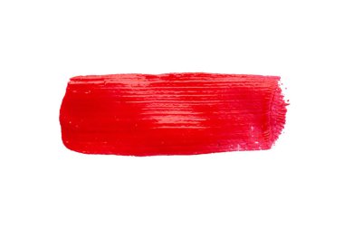 Beyaz arka plan üzerinde izole kırmızı fırça darbesi