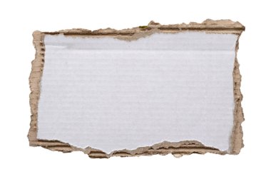 beyaz arkaplanda izole edilmiş beyaz kağıt yırtığı