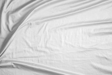 Soyut beyaz kırışık yatak örtüsü kumaş dokusu arka planı