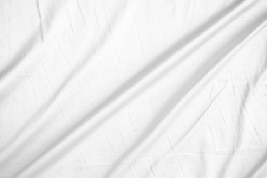 Soyut beyaz kırışık yatak örtüsü kumaş dokusu arka planı