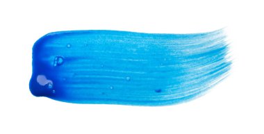 Mavi fırça darbesi beyaz arkaplanda izole edildi