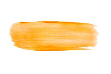 Turuncu fırça darbesi beyaz arkaplanda izole edildi