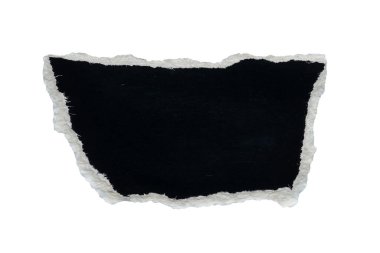 beyaz arkaplanda izole edilmiş siyah kağıt parçası