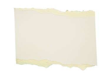 beyaz arkaplanda izole edilmiş beyaz kağıt yırtığı