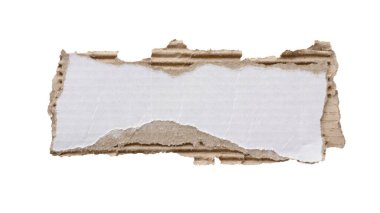 beyaz arkaplanda izole edilmiş beyaz kağıt yırtığı