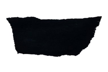 beyaz arkaplanda izole edilmiş siyah kağıt parçası