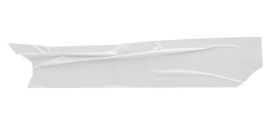 Beyaz arkaplanda izole edilmiş beyaz yapıştırıcı plastik bant