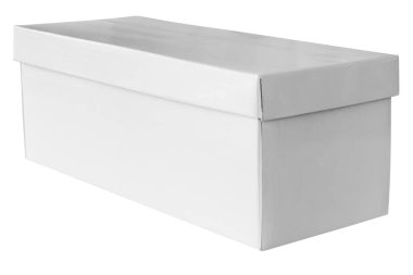 Beyaz arkaplanda izole edilmiş beyaz kutu