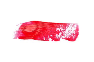 Beyaz arka plan üzerinde izole kırmızı fırça darbesi