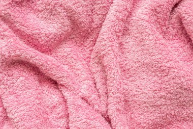 Pink fluffy towel fabric soft texture background