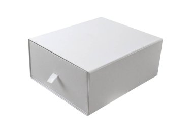 Beyaz arkaplanda izole edilmiş beyaz kutu