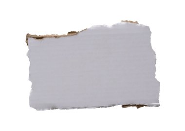 beyaz arkaplanda izole edilmiş beyaz kağıt yırtığı
