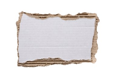 beyaz arkaplanda izole edilmiş beyaz kağıt yırtığı