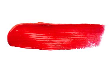 Beyaz arka plan üzerinde izole kırmızı fırça darbesi