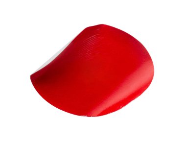 Beyaz arkaplanda kırmızı oval şekil kağıt etiketi izole