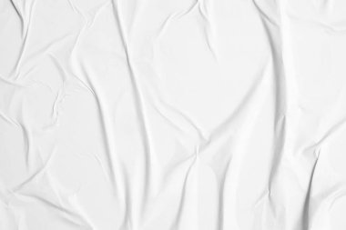 beyaz buruşmuş ve buruşmuş buruşuk kağıt poster arkaplanı