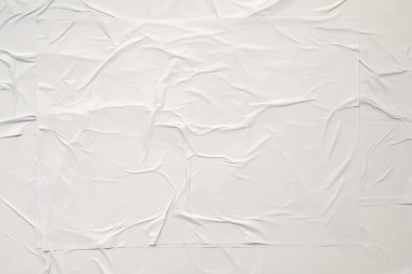 beyaz buruşmuş ve buruşmuş buruşuk kağıt poster arkaplanı