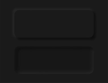 UI Web tasarımı veya Uygulama UI Tasarımı için Siyah düğme Neumorphism tasarım elemanları vektör seti, Düğme ve Element.