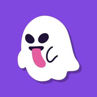 Mor arka planda şirin bir çizgi film hayaleti..