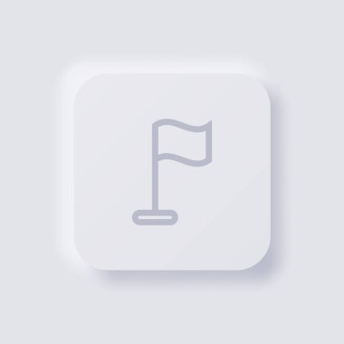 Bayrak simgesi, Beyaz Neumorfizm yumuşak Web tasarımı için UI Tasarımı, Uygulama UI ve daha fazlası, Düğme, Vektör.