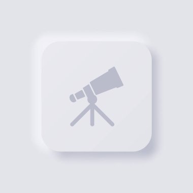 Dürbün simgesi, Beyaz Neumorfizm Web tasarımı için yumuşak UI Tasarımı, Uygulama UI ve daha fazlası, Düğme, Vektör.
