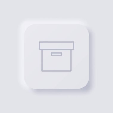 Kutu simgesi, Beyaz Neumorfizm yumuşak Web tasarımı için UI Tasarımı, Uygulama Kullanıcı Arayüzü ve daha fazlası, Düğme, Vektör.