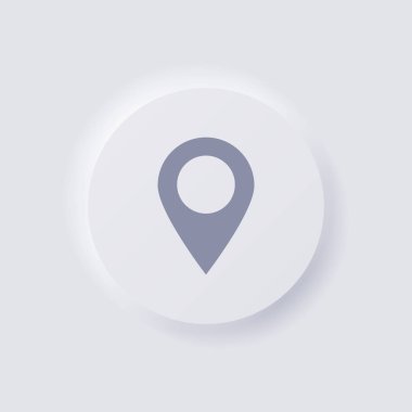 Konum belirleme simgesi, Beyaz Neumorfizm yumuşak Web tasarımı, Uygulama UI ve daha fazlası için UI Tasarımı, Düğme, Vektör.