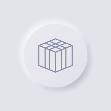 Kutu simgesi, Beyaz Neumorfizm yumuşak Web tasarımı için UI Tasarımı, Uygulama Kullanıcı Arayüzü ve daha fazlası, Düğme, Vektör.