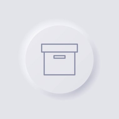 Kutu simgesi, Beyaz Neumorfizm yumuşak Web tasarımı için UI Tasarımı, Uygulama Kullanıcı Arayüzü ve daha fazlası, Düğme, Vektör.