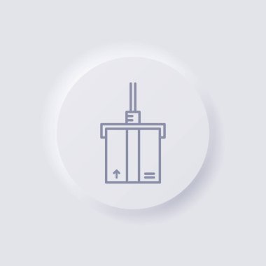 Vinç, simge, Beyaz Neumorfizm Web tasarımı için yumuşak UI Tasarımı, Uygulama UI ve daha fazlası ile kutu yüklemesi, Düğme, Vektör.