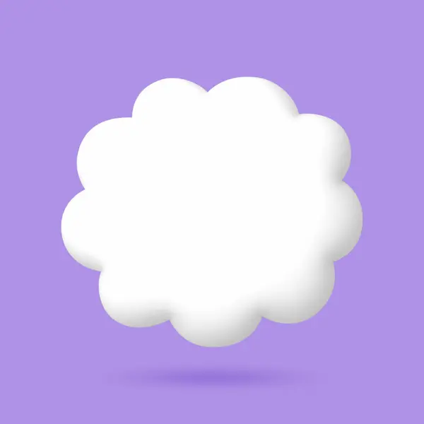 Белый Пузырь Речи Элементы Бледно Фиолетовом Фоне Рендеринг Изображения Клиппинг — стоковое фото