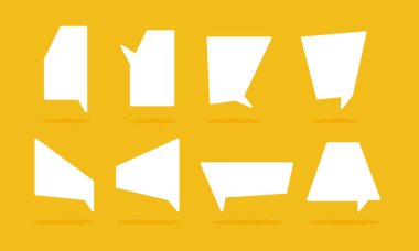 Beyaz konuşma kabarcığı koleksiyonu, vektör metin kutusu, boş uzay konuşma balonu.