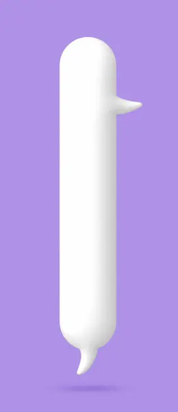 Białe Elementy Bańki Mowy Bladym Fioletowym Tle Obraz Renderowania Ścieżka — Zdjęcie stockowe