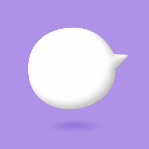 Белый Пузырь Речи Элементы Бледно Фиолетовом Фоне Рендеринг Изображения Клиппинг — стоковое фото