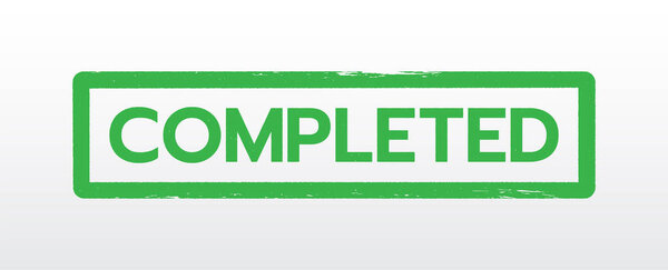 Green "COMPLETED" Stamp vector.