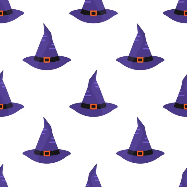 Witch Hat Seamless Pattern Background — Stock Vector