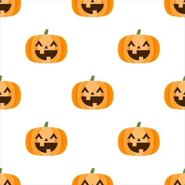 Halloween Pompoen Naadloze Patroon Achtergrond — Stockvector