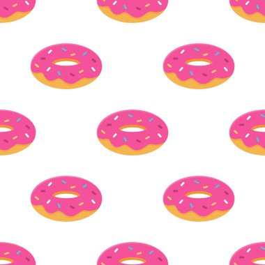 Beyaz arkaplanda donutsuz desen.