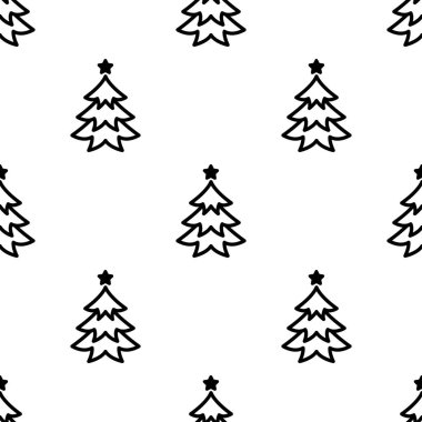 Beyaz arka planda Noel Çam Ağacı deseni.